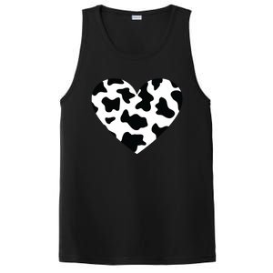 Awesome Cow Print Black White Print Heart PosiCharge Competitor Tank