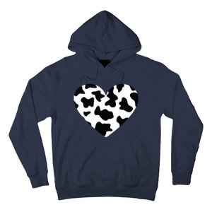 Awesome Cow Print Black White Print Heart Hoodie