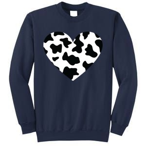 Awesome Cow Print Black White Print Heart Sweatshirt