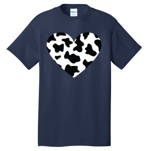 Awesome Cow Print Black White Print Heart Tall T-Shirt