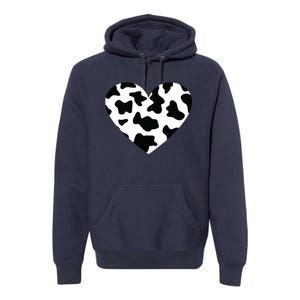 Awesome Cow Print Black White Print Heart Premium Hoodie