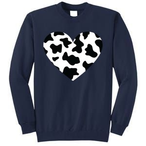 Awesome Cow Print Black White Print Heart Tall Sweatshirt