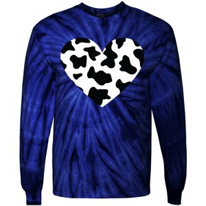 Awesome Cow Print Black White Print Heart Tie-Dye Long Sleeve Shirt