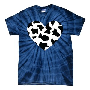 Awesome Cow Print Black White Print Heart Tie-Dye T-Shirt