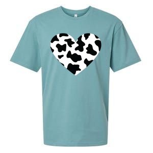 Awesome Cow Print Black White Print Heart Sueded Cloud Jersey T-Shirt