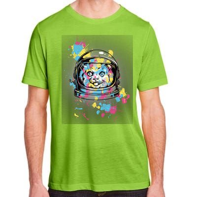 Astronaut Cat Paint Splatter Colorful Design Adult ChromaSoft Performance T-Shirt