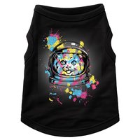 Astronaut Cat Paint Splatter Colorful Design Doggie Tank
