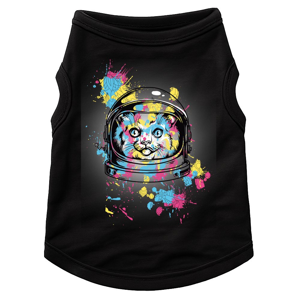 Astronaut Cat Paint Splatter Colorful Design Doggie Tank