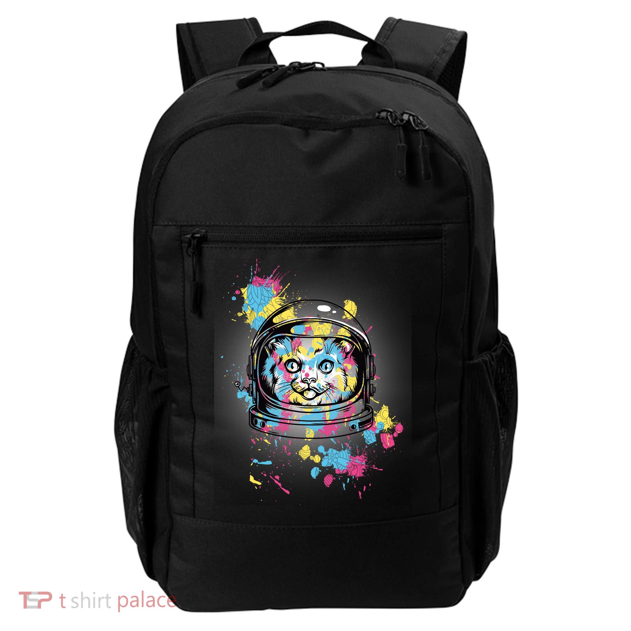 Astronaut Cat Paint Splatter Colorful Design Daily Commute Backpack