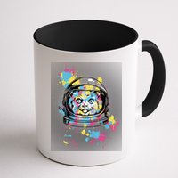 Astronaut Cat Paint Splatter Colorful Design Mug