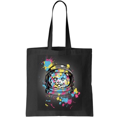 Astronaut Cat Paint Splatter Colorful Design Bag