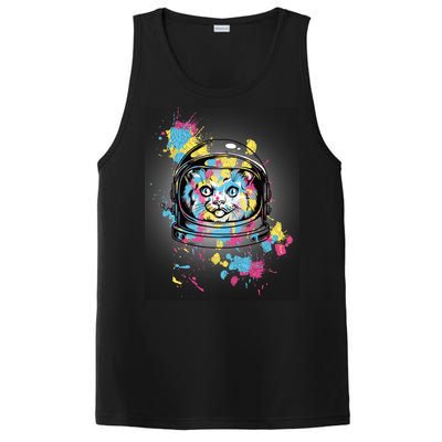 Astronaut Cat Paint Splatter Colorful Design PosiCharge Competitor Tank