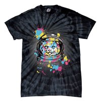 Astronaut Cat Paint Splatter Colorful Design Tie-Dye T-Shirt
