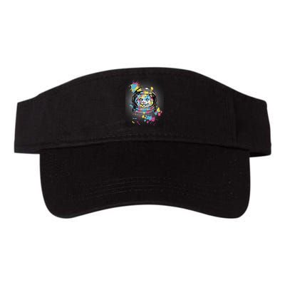 Astronaut Cat Paint Splatter Colorful Design Visor