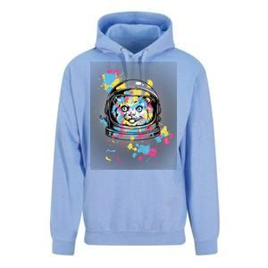 Astronaut Cat Paint Splatter Colorful Design Unisex Surf Hoodie