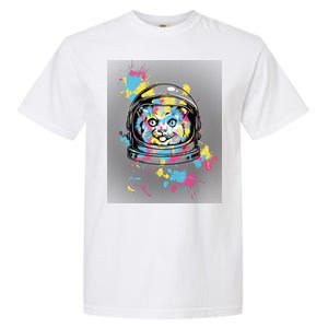 Astronaut Cat Paint Splatter Colorful Design Garment-Dyed Heavyweight T-Shirt