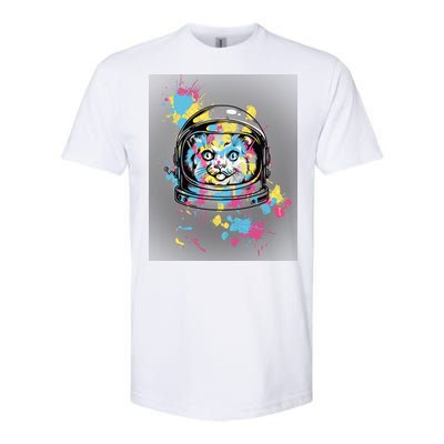 Astronaut Cat Paint Splatter Colorful Design Softstyle® CVC T-Shirt