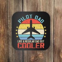 Airplane Captain Pilot Dad Funny Aircraft Aviator Pilot Coaster