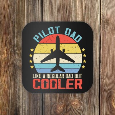 Airplane Captain Pilot Dad Funny Aircraft Aviator Pilot Coaster