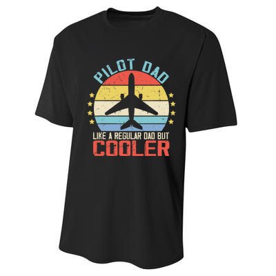 Airplane Captain Pilot Dad Funny Aircraft Aviator Pilot Performance Sprint T-Shirt