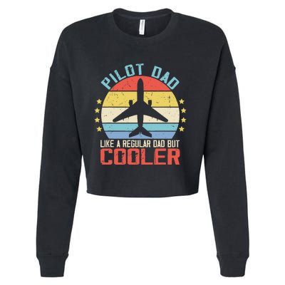 Airplane Captain Pilot Dad Funny Aircraft Aviator Pilot Cropped Pullover Crew