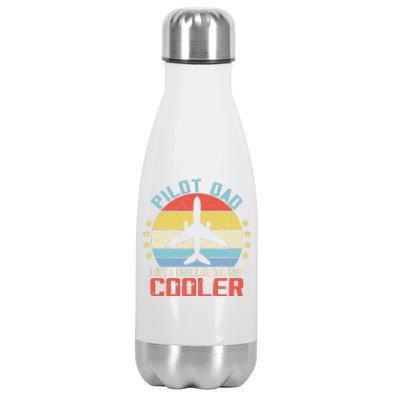 Airplane Captain Pilot Dad Funny Aircraft Aviator Pilot Stainless Steel Insulated Water Bottle