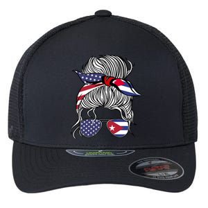 American Cuban Patriot Flag Wo Girl Cuba Grown Flexfit Unipanel Trucker Cap