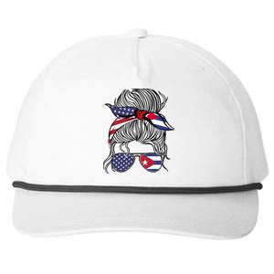 American Cuban Patriot Flag Wo Girl Cuba Grown Snapback Five-Panel Rope Hat