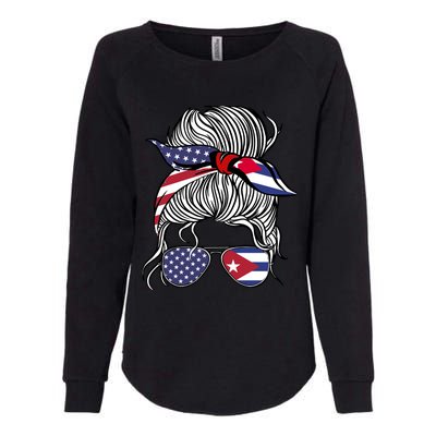 American Cuban Patriot Flag Wo Girl Cuba Grown Womens California Wash Sweatshirt