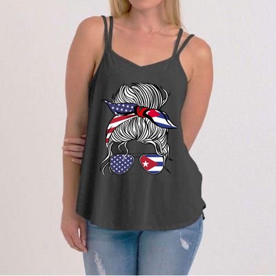 American Cuban Patriot Flag Wo Girl Cuba Grown Women's Strappy Tank