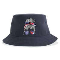 American Cuban Patriot Flag Wo Girl Cuba Grown Sustainable Bucket Hat