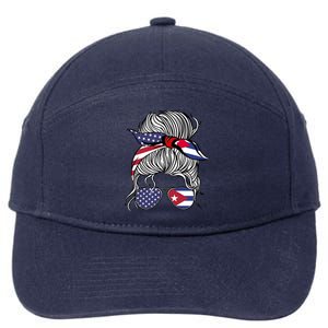 American Cuban Patriot Flag Wo Girl Cuba Grown 7-Panel Snapback Hat