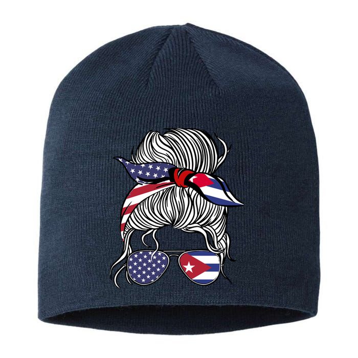 American Cuban Patriot Flag Wo Girl Cuba Grown Sustainable Beanie