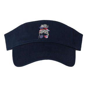 American Cuban Patriot Flag Wo Girl Cuba Grown Valucap Bio-Washed Visor