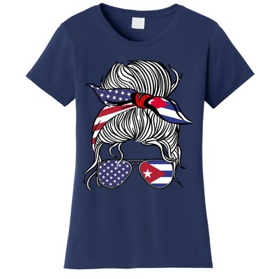 American Cuban Patriot Flag Wo Girl Cuba Grown Women's T-Shirt