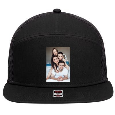 Add Custom Photo Picture 7 Panel Mesh Trucker Snapback Hat