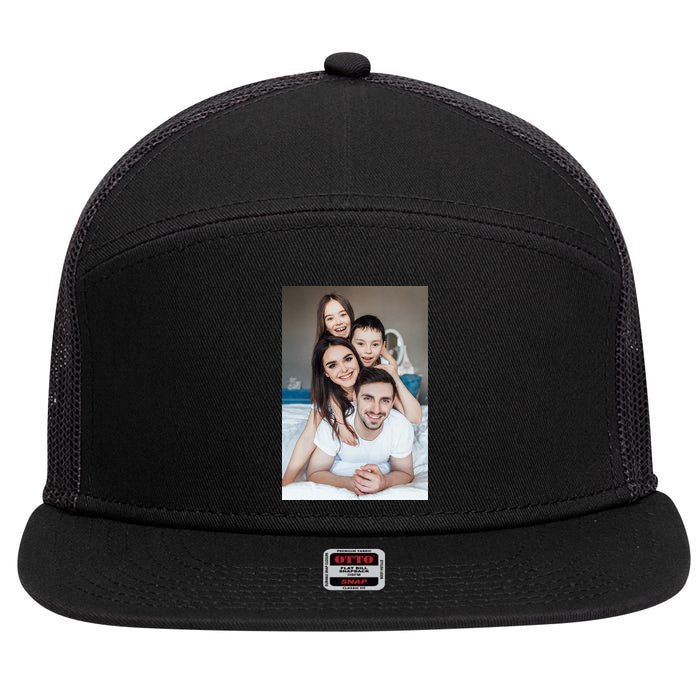 Add Custom Photo Picture 7 Panel Mesh Trucker Snapback Hat