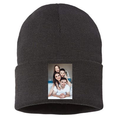Add Custom Photo Picture Sustainable Knit Beanie
