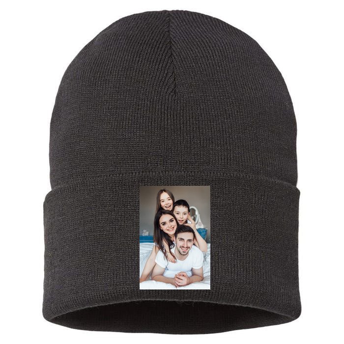 Add Custom Photo Picture Sustainable Knit Beanie