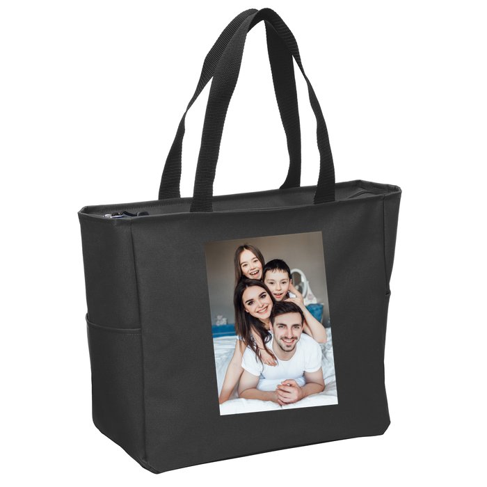 Add Custom Photo Picture Zip Tote Bag