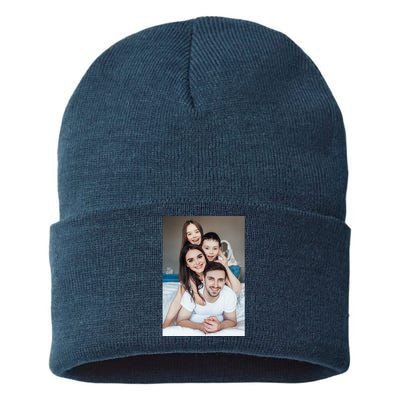 Add Custom Photo Picture Sustainable Knit Beanie