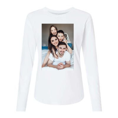 Add Custom Photo Picture Womens Cotton Relaxed Long Sleeve T-Shirt