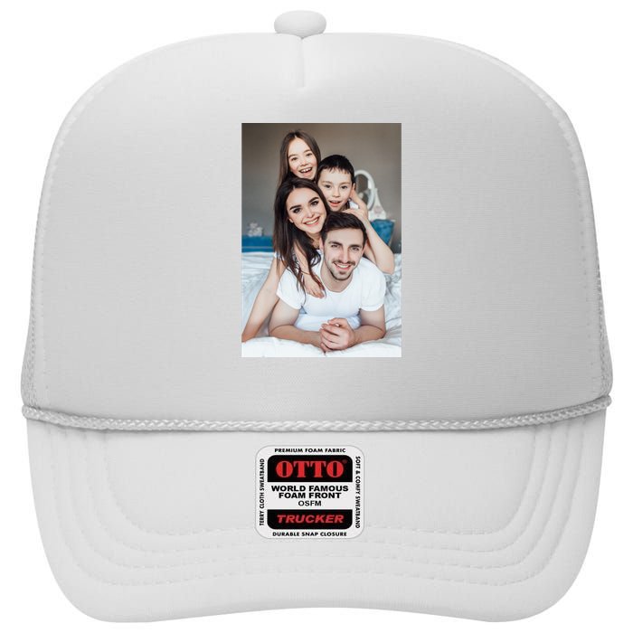 Add Custom Photo Picture High Crown Mesh Back Trucker Hat