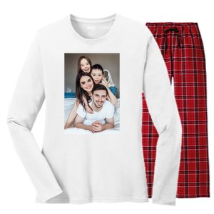 Add Custom Photo Picture Women's Long Sleeve Flannel Pajama Set 