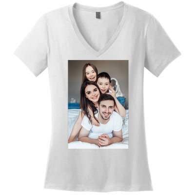 Add Custom Photo Picture Women's V-Neck T-Shirt