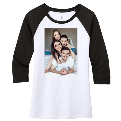 Add Custom Photo Picture Women's Tri-Blend 3/4-Sleeve Raglan Shirt