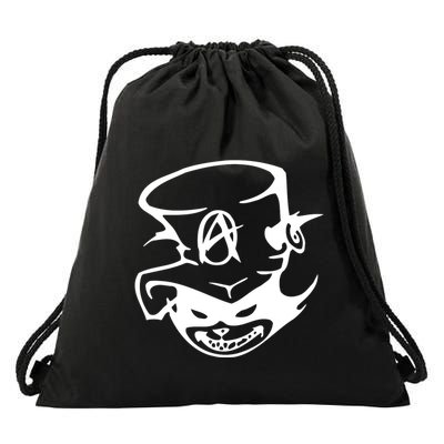 Anarchy Cat Punk Fun Drawstring Bag