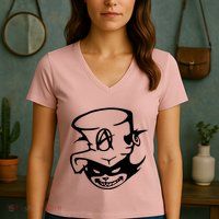 Anarchy Cat Punk Fun Women's V-Neck T-Shirt