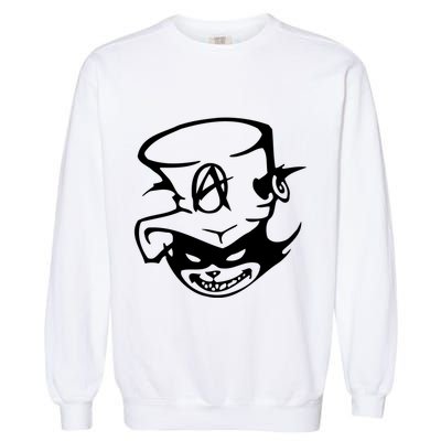 Anarchy Cat Punk Fun Garment-Dyed Sweatshirt