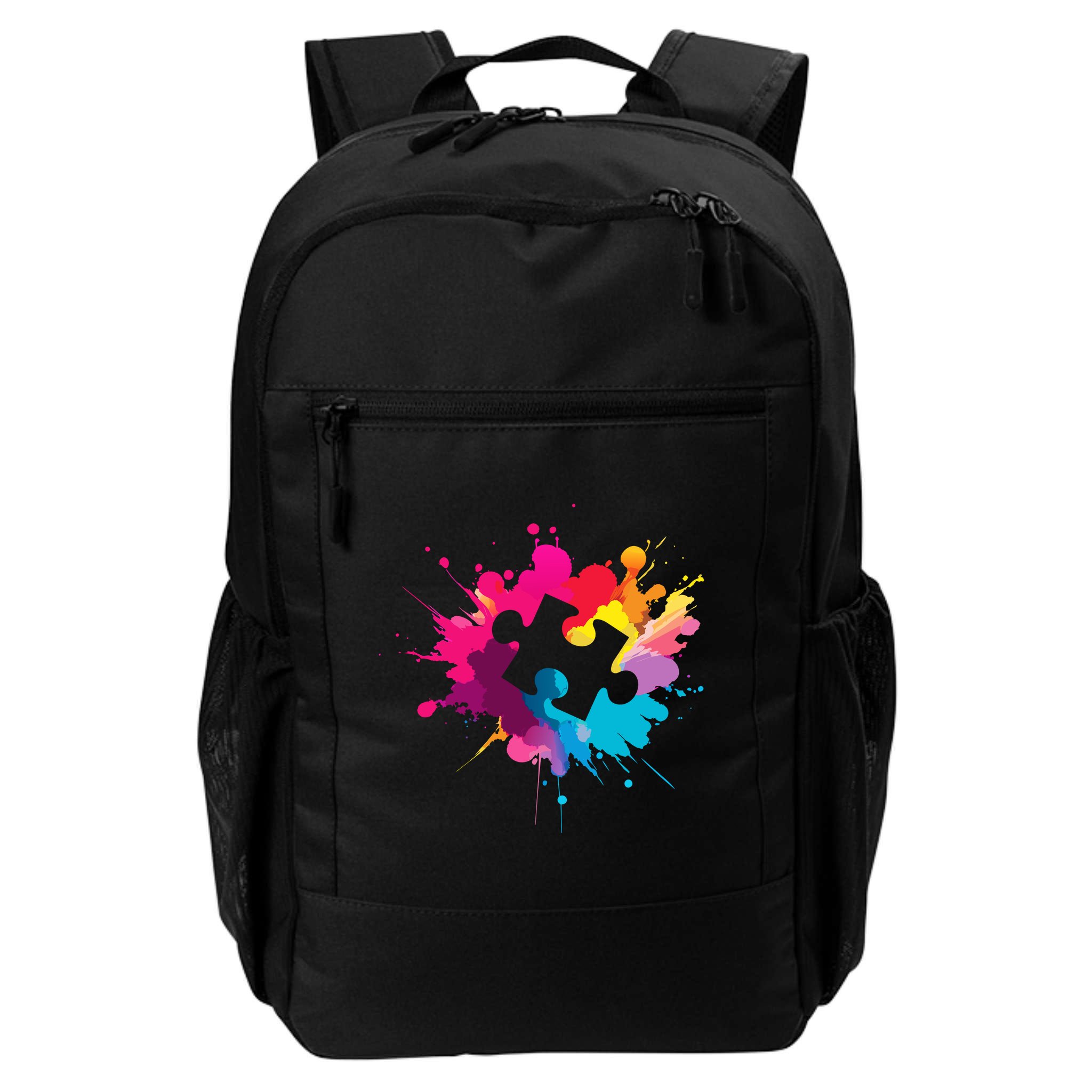 Autism Colorful Puzzle Piece Backpack